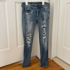 American Eagle Super Super Stretch Ripped Jeans